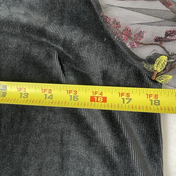 Tunic Dress Embroidered Floral Mesh Bishop Sleeves Mini  Romantic Cute Goth-L - Picture 7 of 12